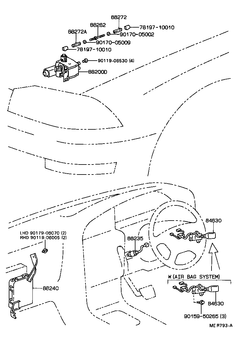 88280-32010 SWITCH ASSY, CRUISE CONTROL(AUTO DRIVE) RELEASE product image