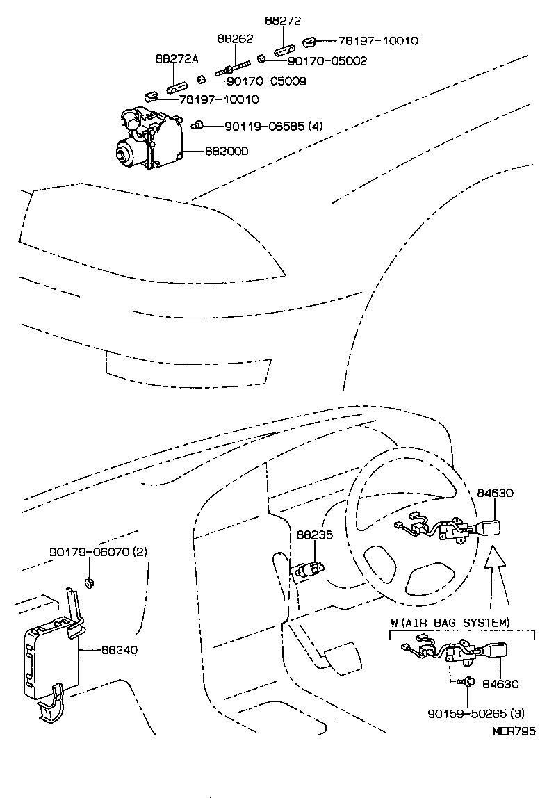 88280-32010 SWITCH ASSY, CRUISE CONTROL(AUTO DRIVE) RELEASE product image
