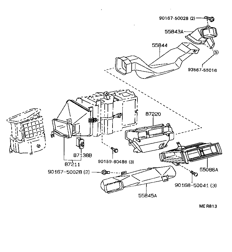55844-16070 DUCT, HEATER TO REGISTER, NO.2 product image