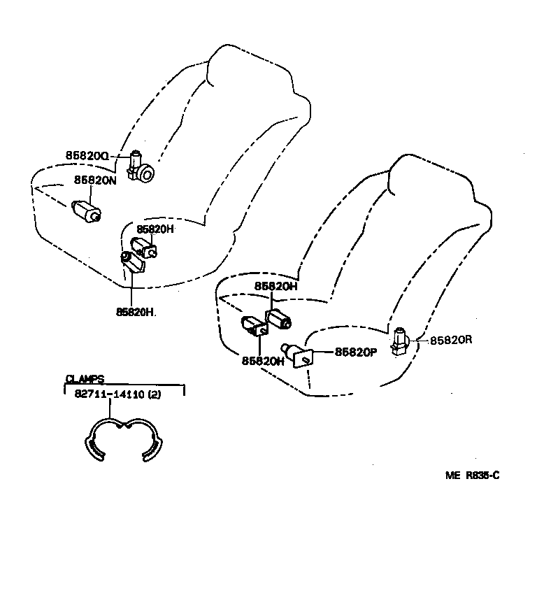 85820-32020 MOTOR ASSY, POWER SEAT (FOR FRONT RECLINING RH) product image