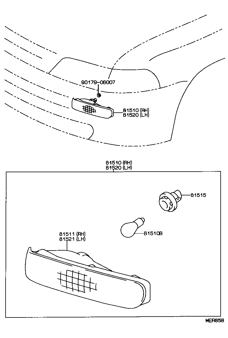 81510-13060 LAMP ASSY, FRONT TURN SIGNAL, RH product image