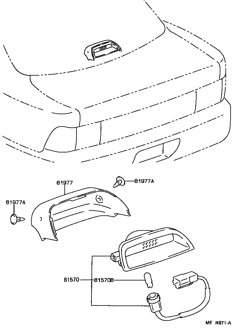 81570-12181-P0 LAMP ASSY, CENTER STOP product image