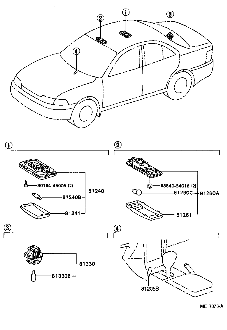 Toyota 81240-12040-B0 LAMP ASSY, ROOM, NO.1