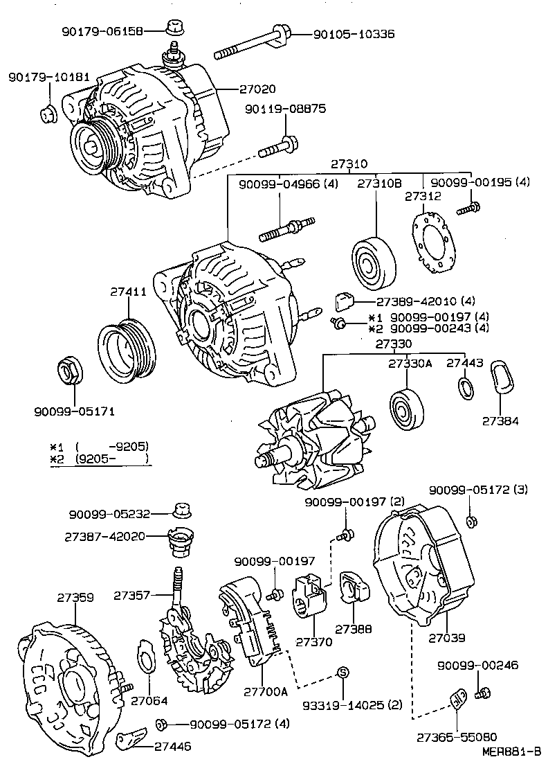 27060-16340 ALTERNATOR ASSY product image