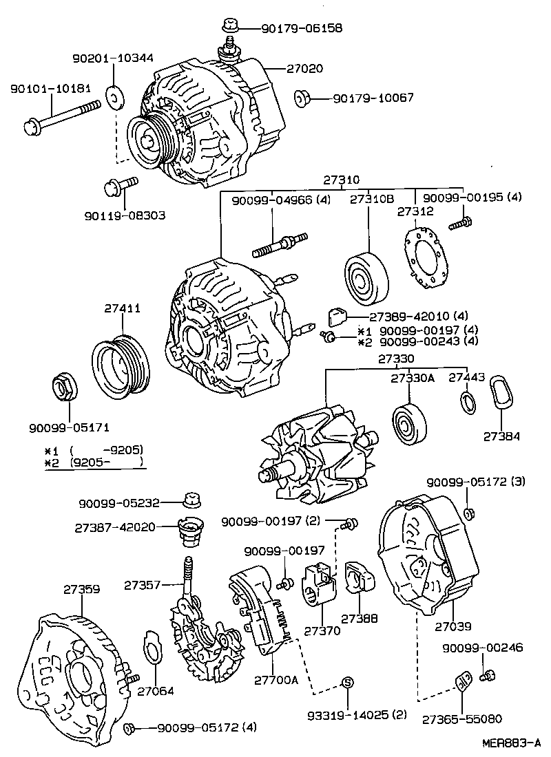 27060-16340 ALTERNATOR ASSY product image