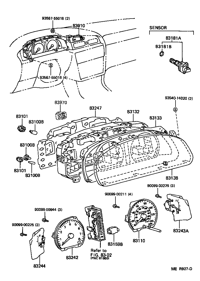 Toyota 83119-24310 BULB, COMBINATION METER, NO.1