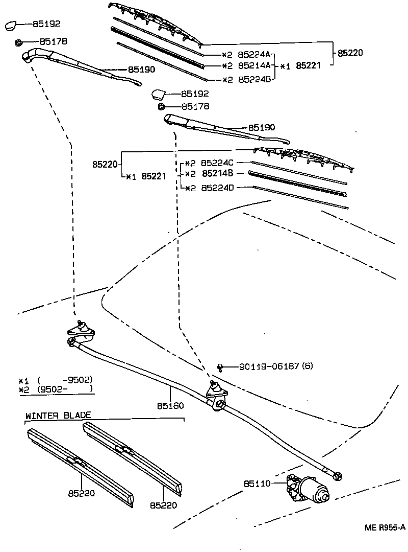 85110-12840 MOTOR ASSY, WINDSHIELD WIPER product image