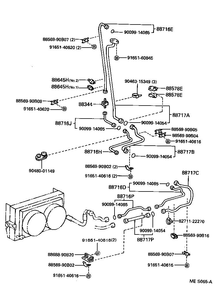 88715-90B06 PIPE, COOLER REFRIGERANT DISCHARGE, E product image