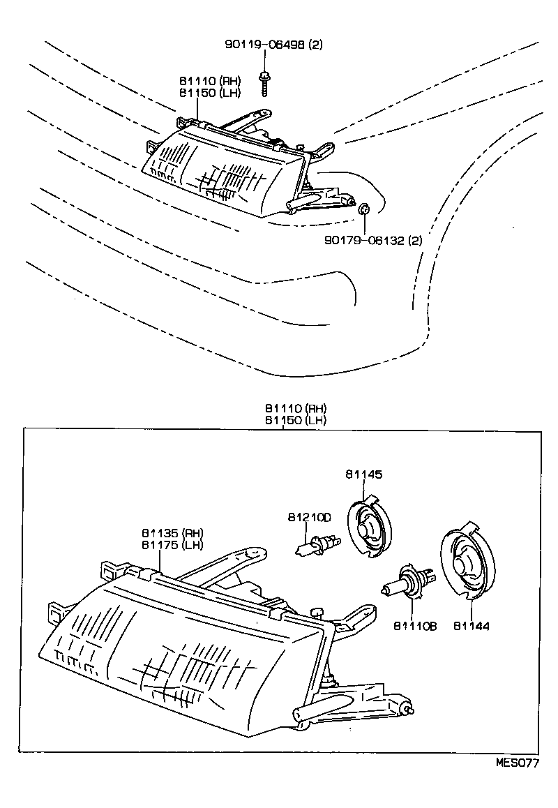 81105-2B460 UNIT ASSY, HEADLAMP, RH product image