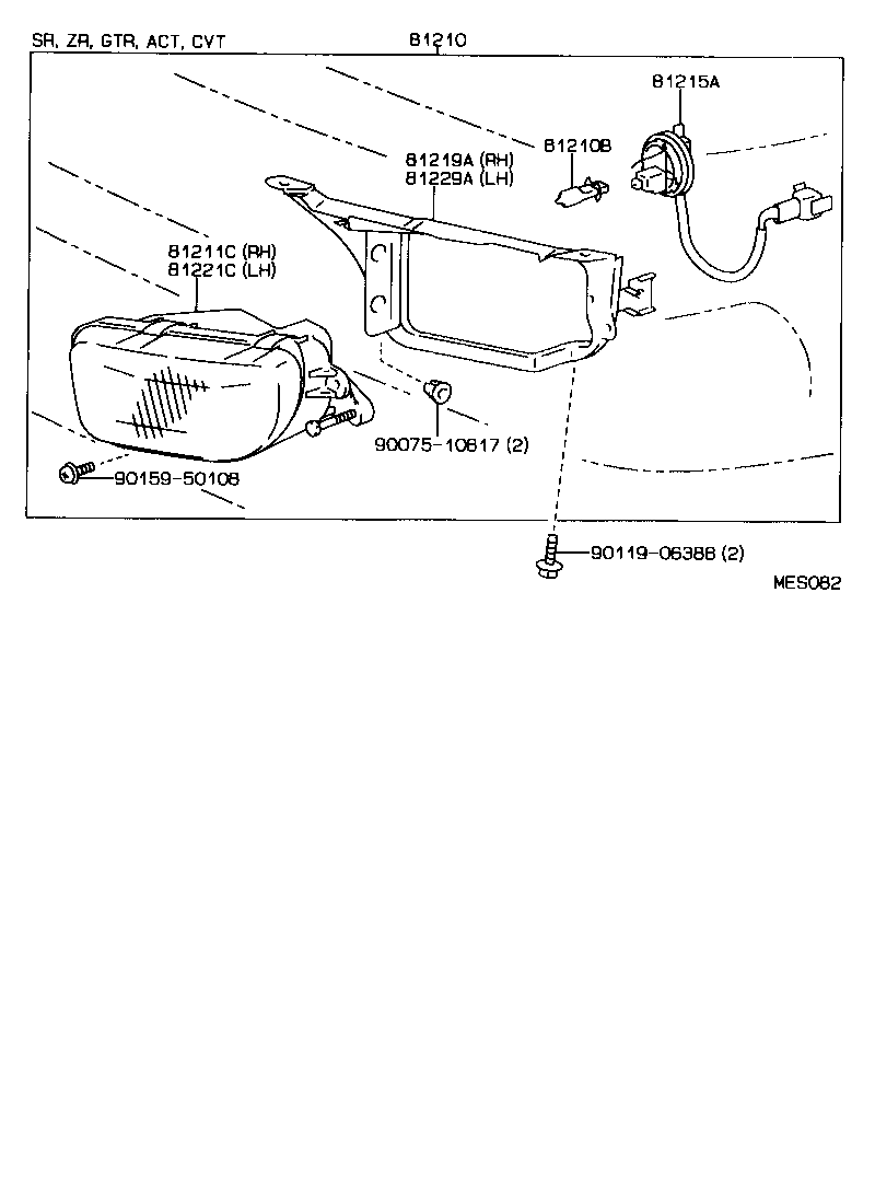 81221-20300 LAMP UNIT, FOG LAMP, LH product image