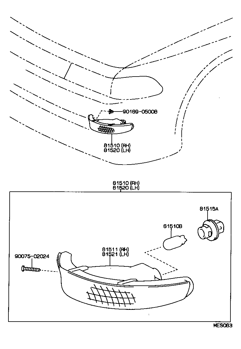 90075-99022 PLUG ASSY, FRONT TURN SIGNAL LAMP product image