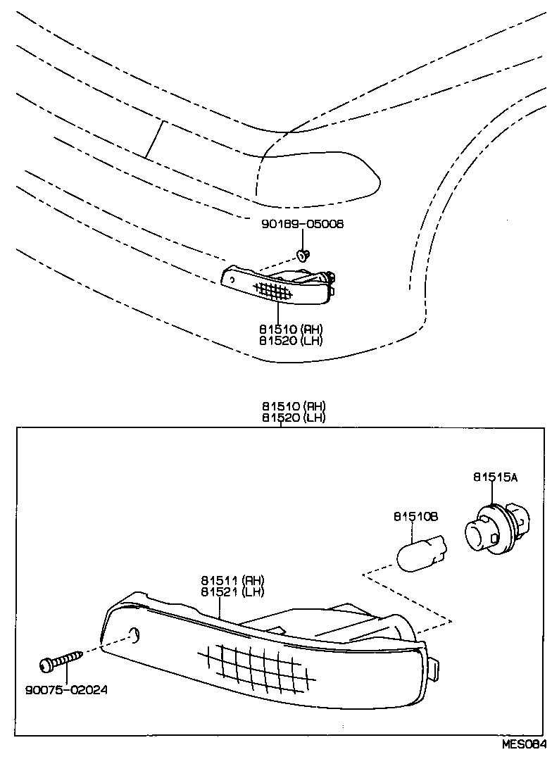 81520-20630 LAMP ASSY, FRONT TURN SIGNAL, LH product image