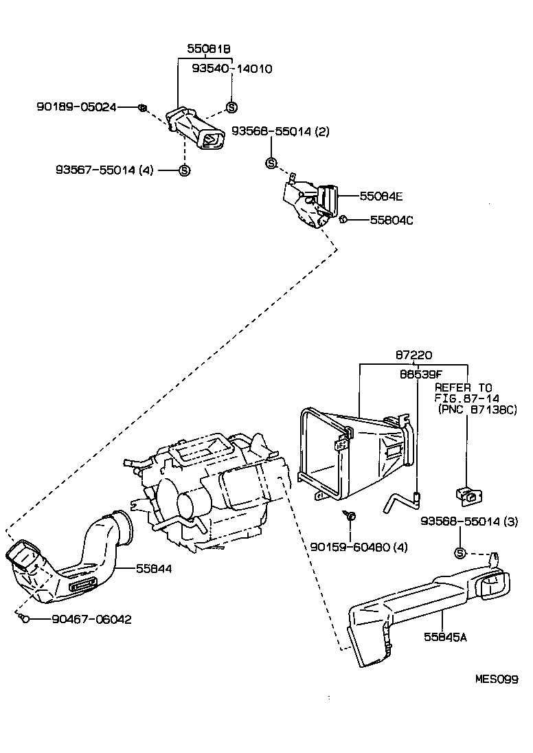 55844-20180 DUCT, HEATER TO REGISTER, NO.2 product image