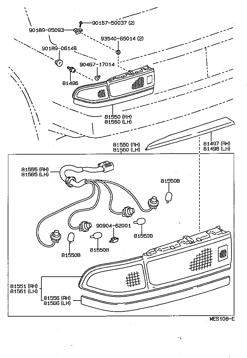 81498-20030 COVER, REAR COMBINATION LAMP, LH product image
