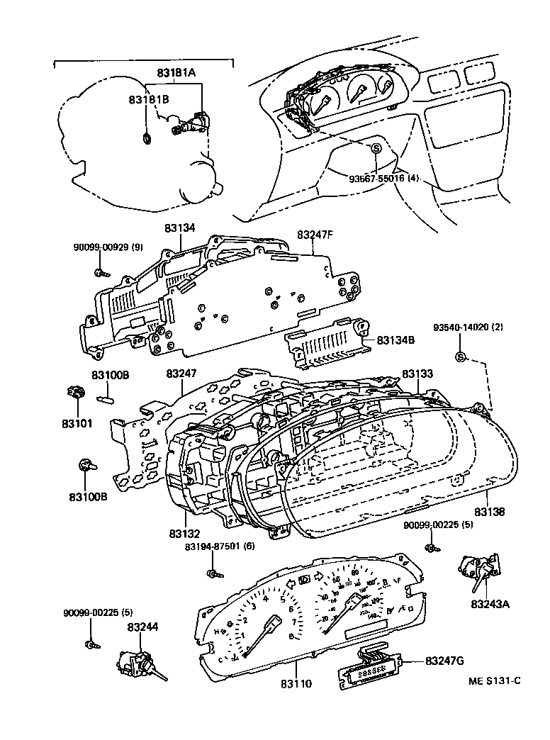Toyota 83119-50050 BULB, COMBINATION METER, NO.1