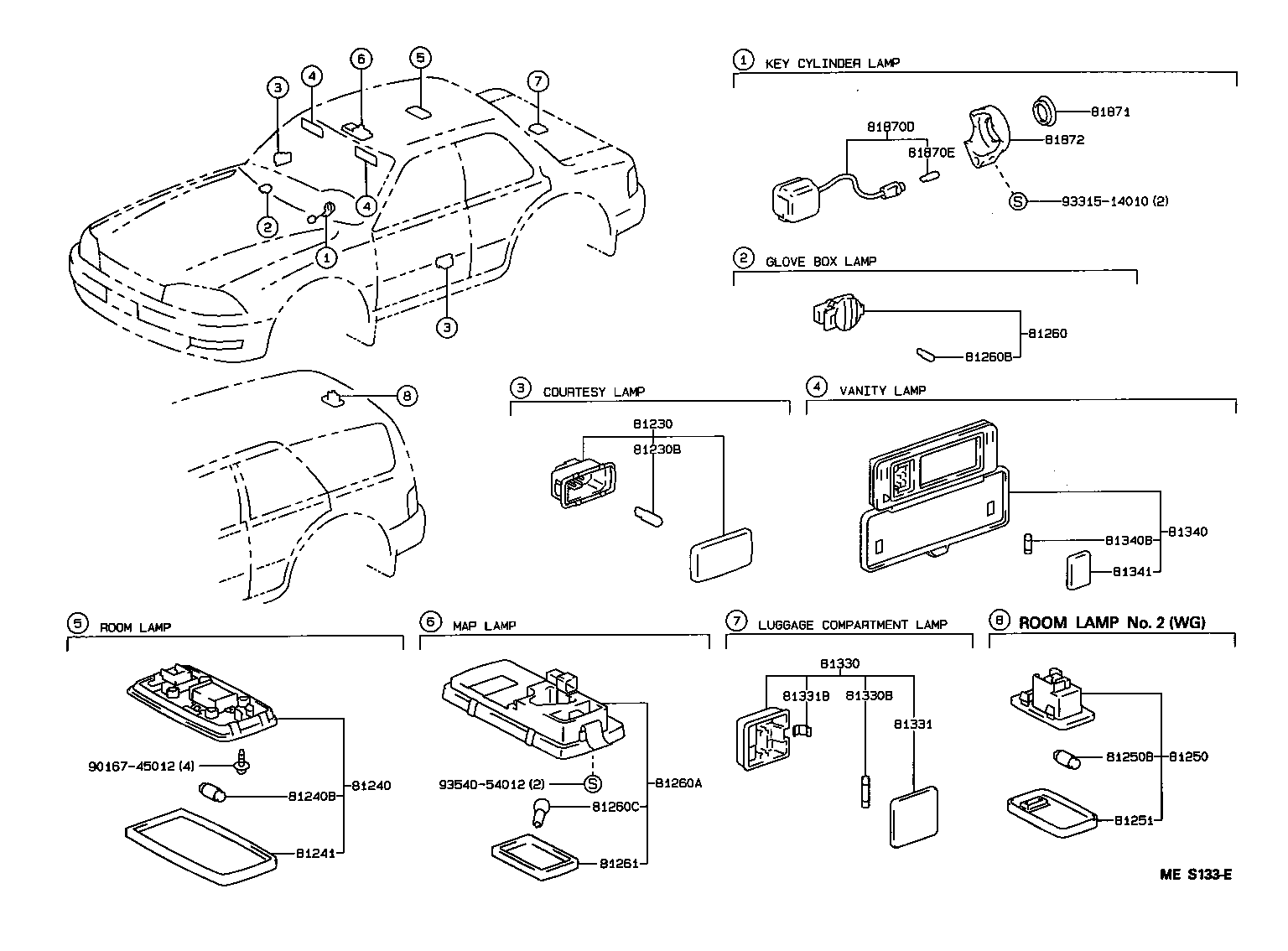 Toyota 81240-06010-B0 LAMP ASSY, ROOM, NO.1