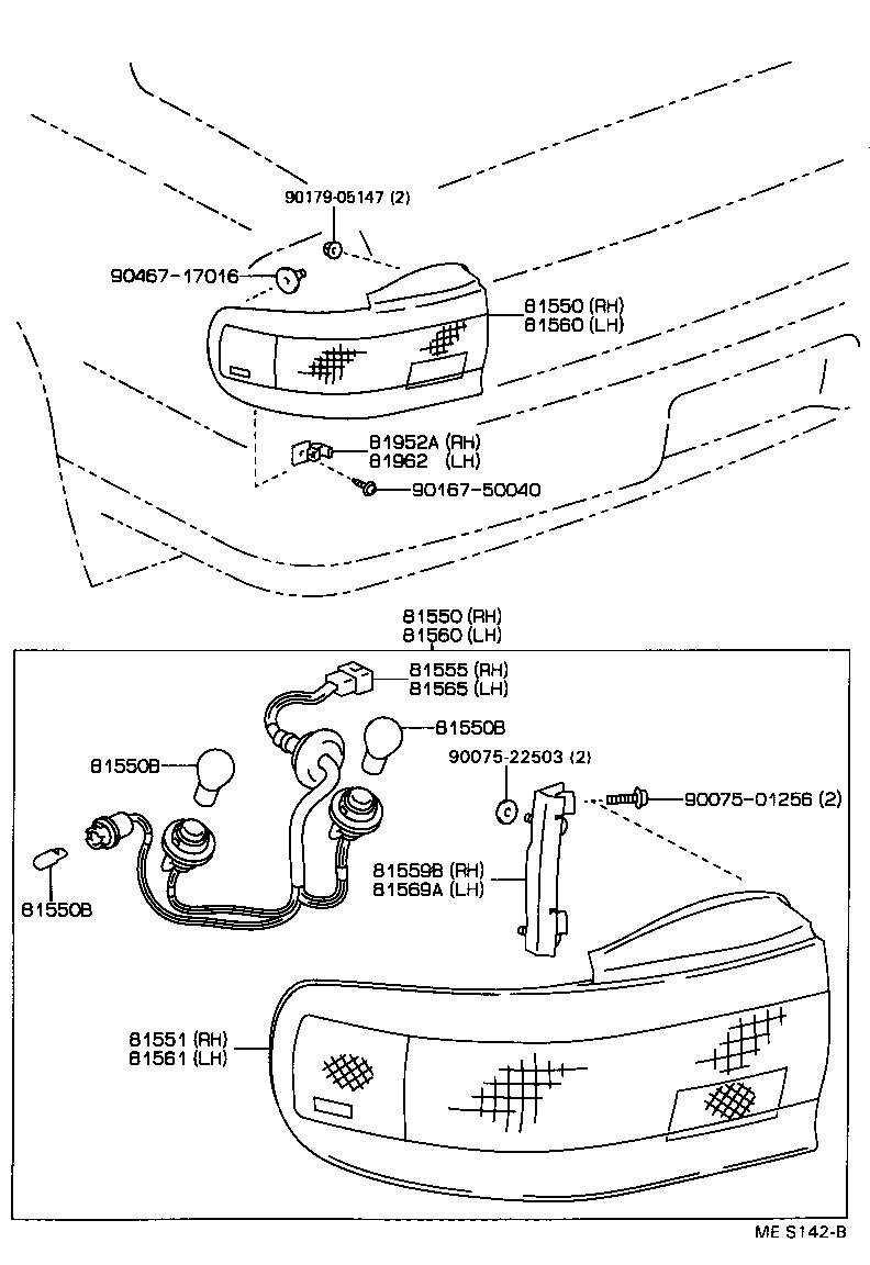 Toyota 81550-33130 LAMP ASSY, REAR COMBINATION, RH
