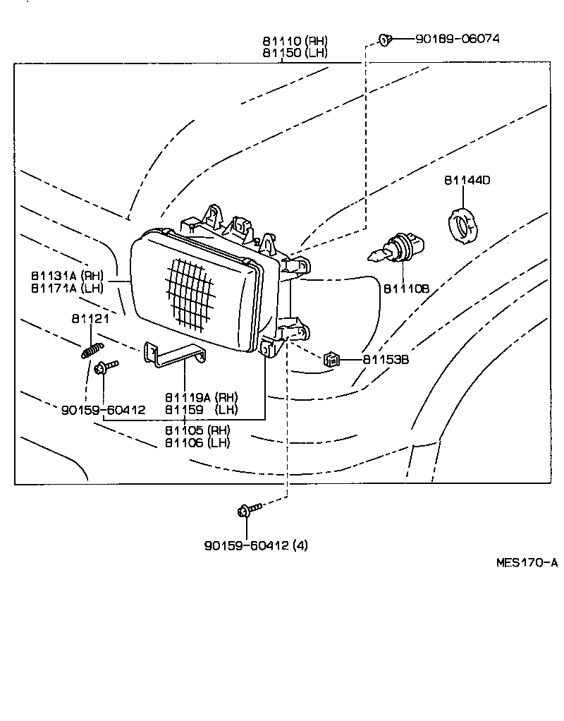 Toyota 81150-35100 HEADLAMP ASSY, LH