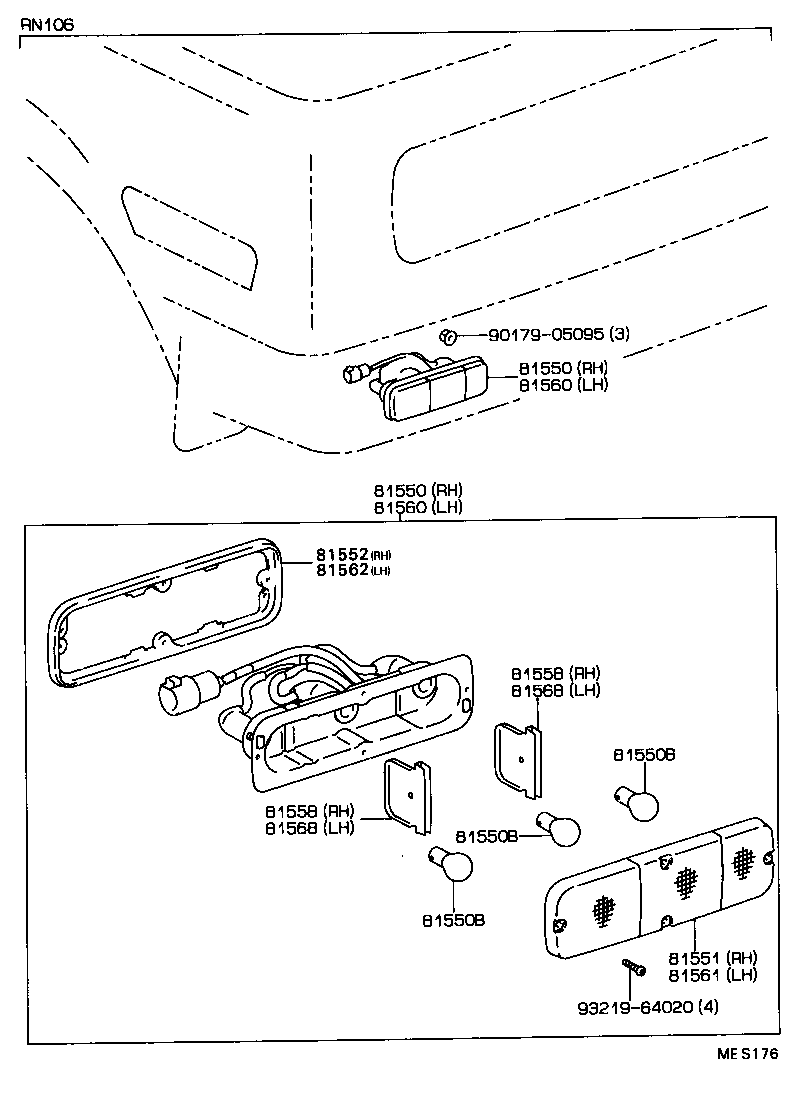 81550-35110 LAMP ASSY, REAR COMBINATION, RH product image