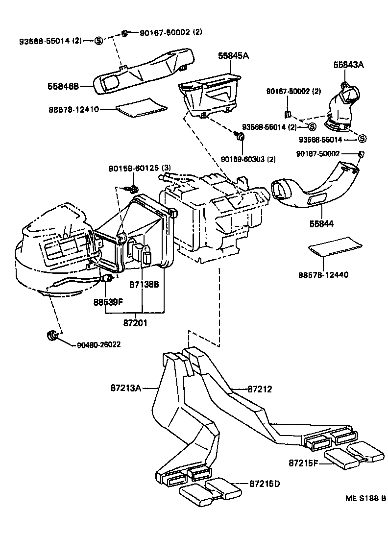 55844-12450 DUCT, HEATER TO REGISTER, NO.2 product image