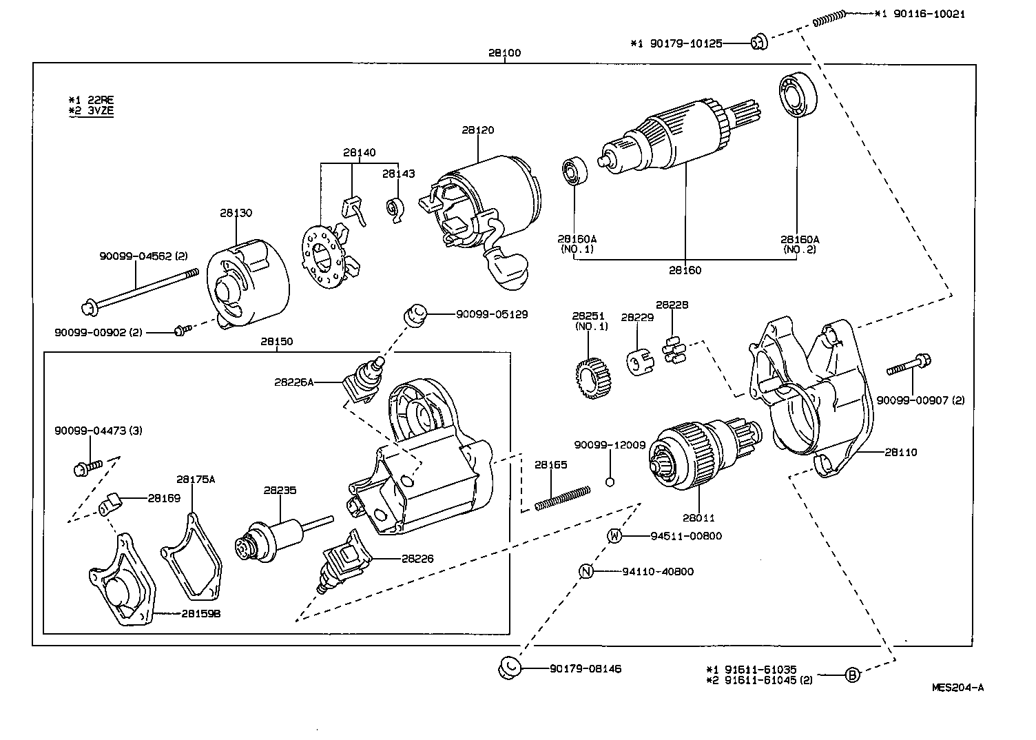 Toyota 28100-08040 STARTER ASSY