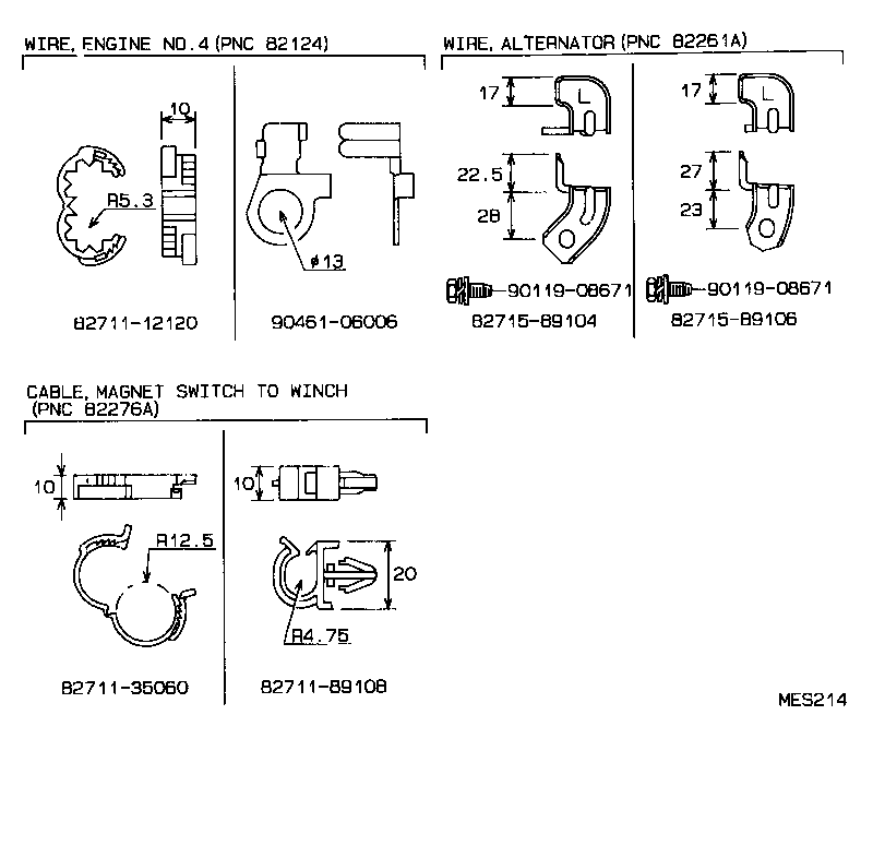 82122-35101 WIRE, ENGINE, NO.2 product image
