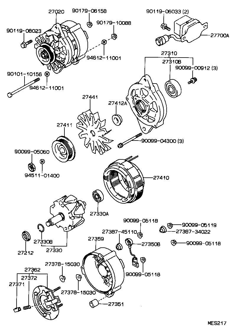 27060-04010 ALTERNATOR ASSY product image
