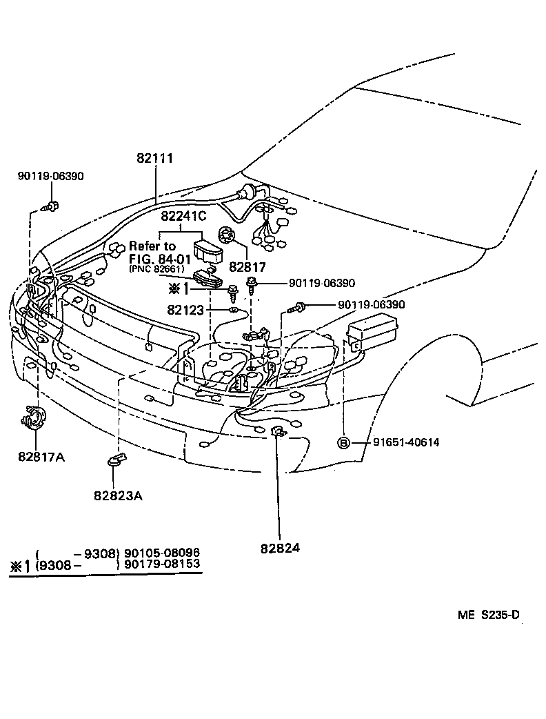 Toyota 82154-33010 WIRE, REAR DOOR, NO.2