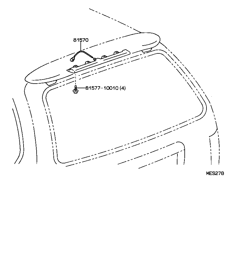 81570-13080 LAMP ASSY, CENTER STOP product image