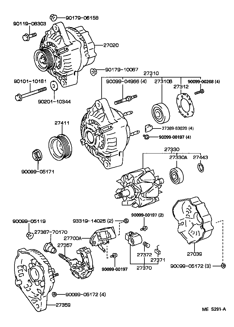 27060-15050 ALTERNATOR ASSY product image