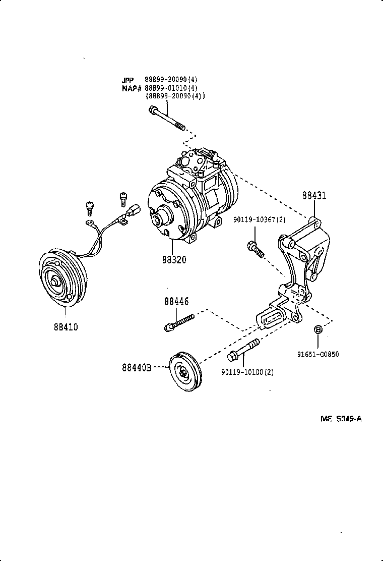Toyota 88440-04020 PULLEY ASSY, IDLE