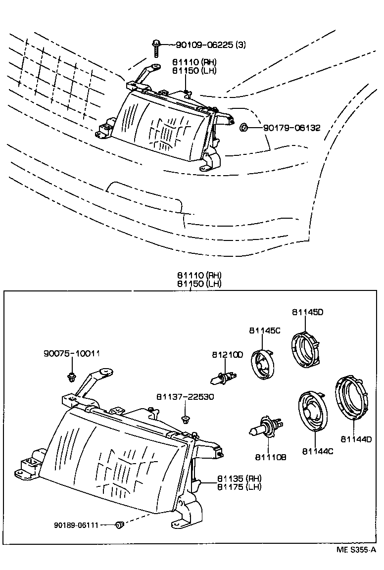 81130-30701 UNIT ASSY, HEADLAMP, RH product image