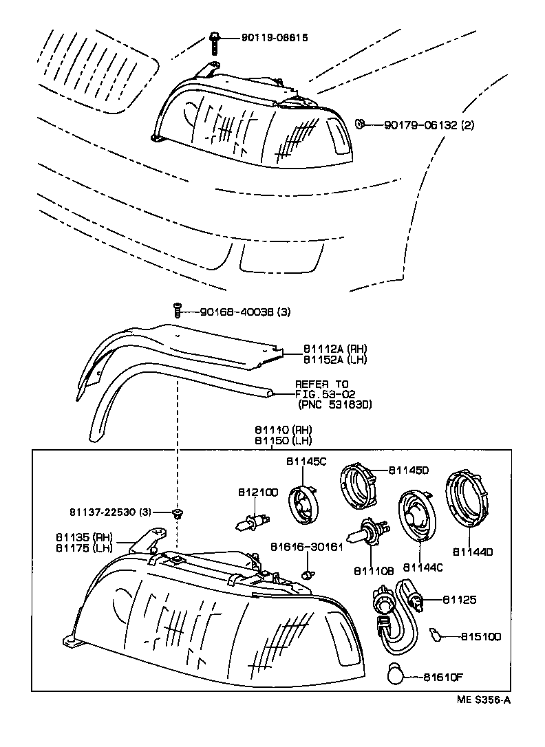 81130-30701 UNIT ASSY, HEADLAMP, RH product image