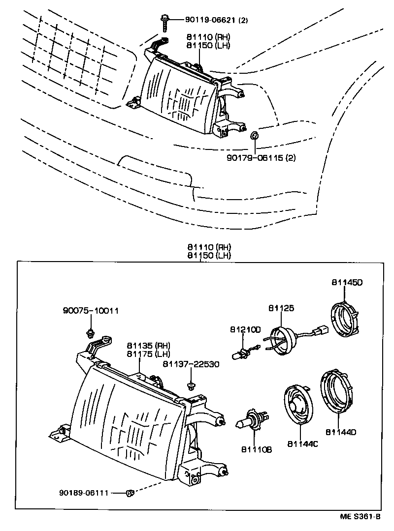 81130-3A080 UNIT ASSY, HEADLAMP, RH product image