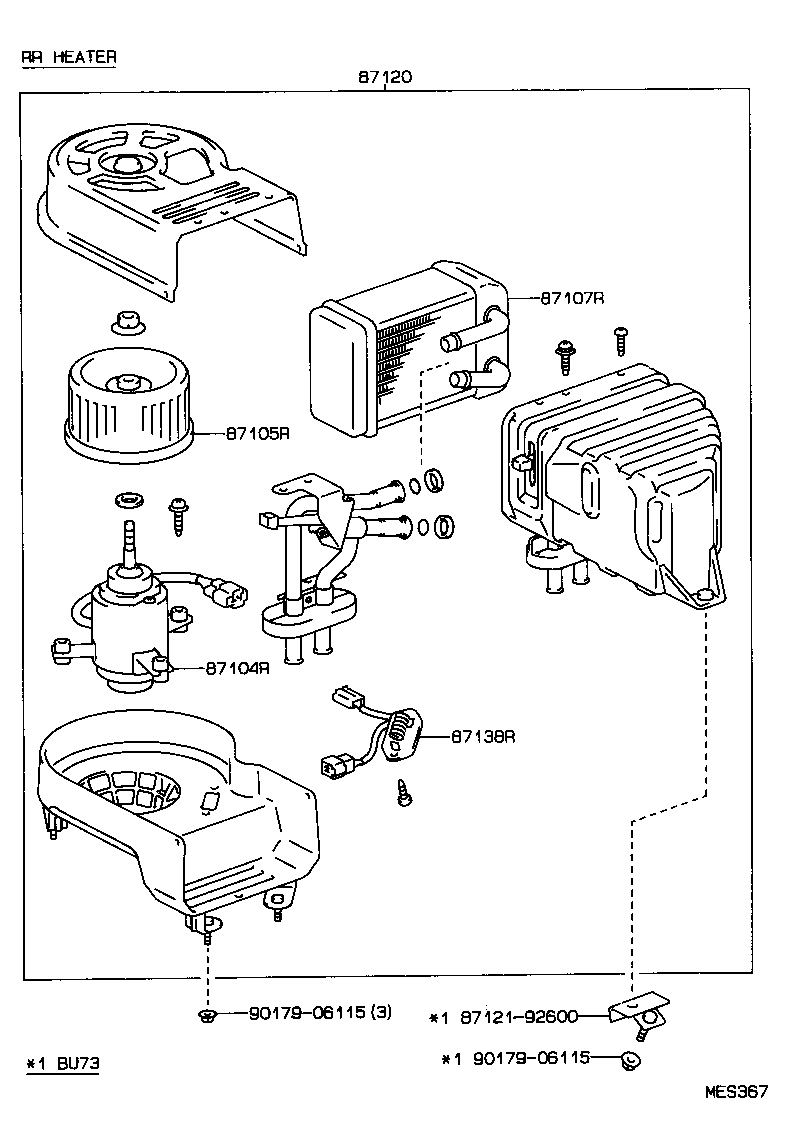 87110-92606 HEATER ASSY, REAR product image