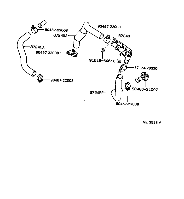 87245-3A251 HOSE, HEATER WATER, INLET A product image
