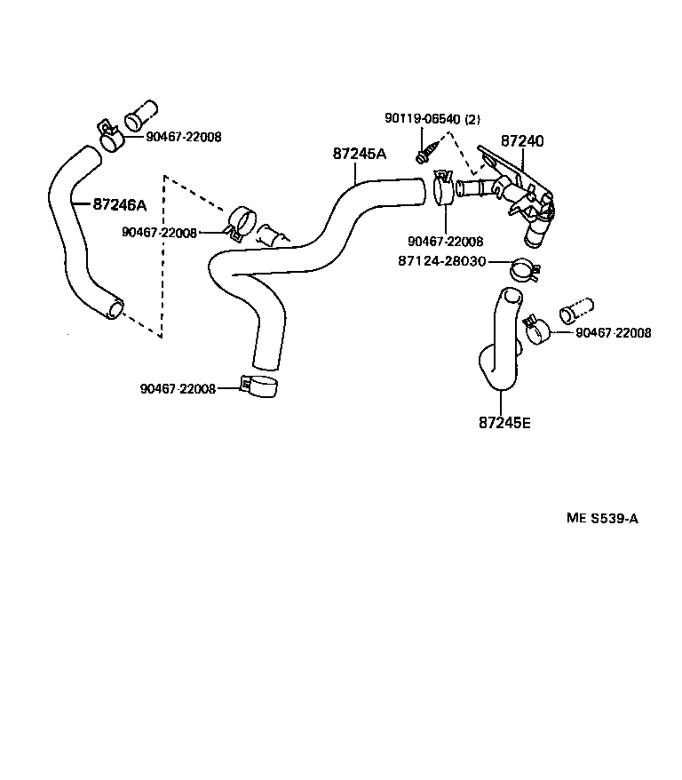 87209-30370 HOSE, HEATER WATER, OUTLET A product image