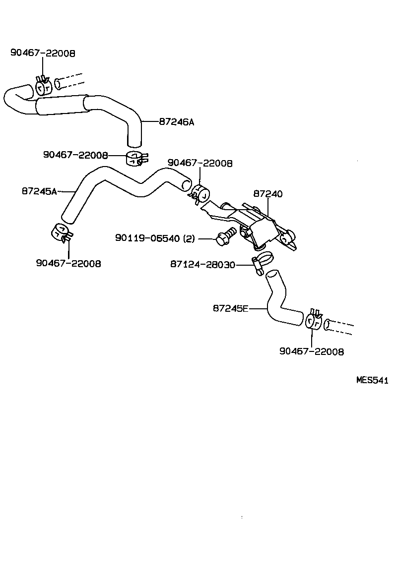 87245-3A510 HOSE, HEATER WATER, OUTLET A product image