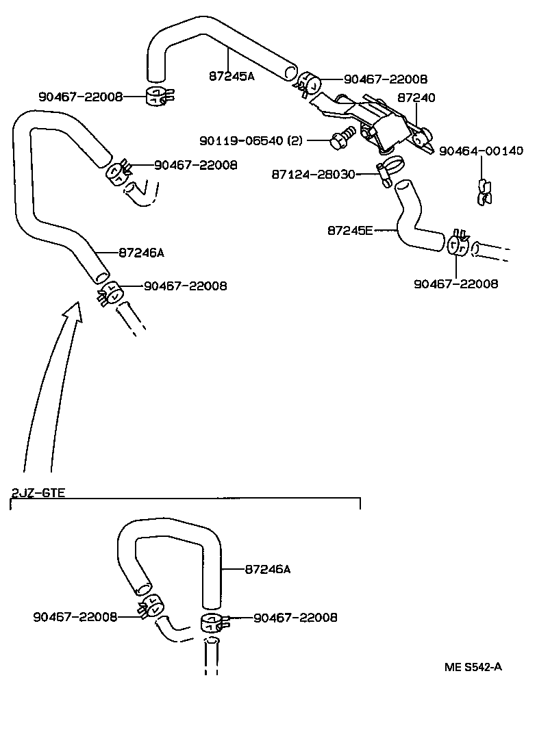 87245-3A510 HOSE, HEATER WATER, OUTLET A product image