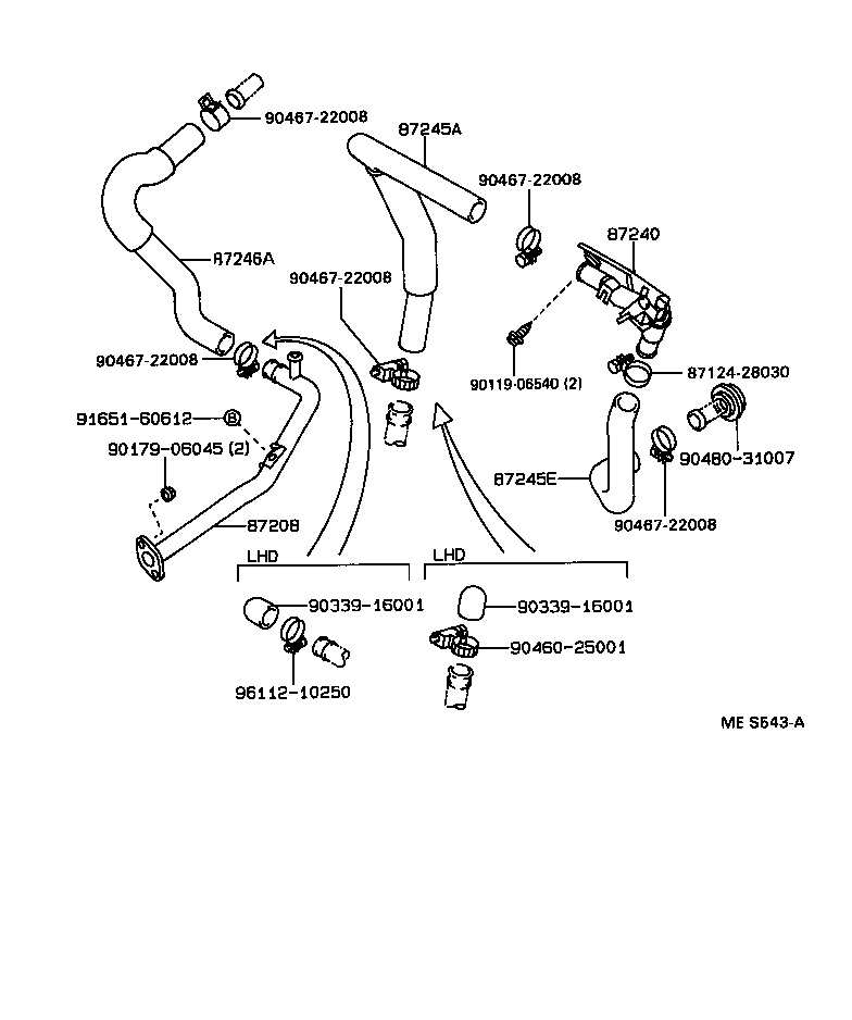 87209-30370 HOSE, HEATER WATER, OUTLET A product image
