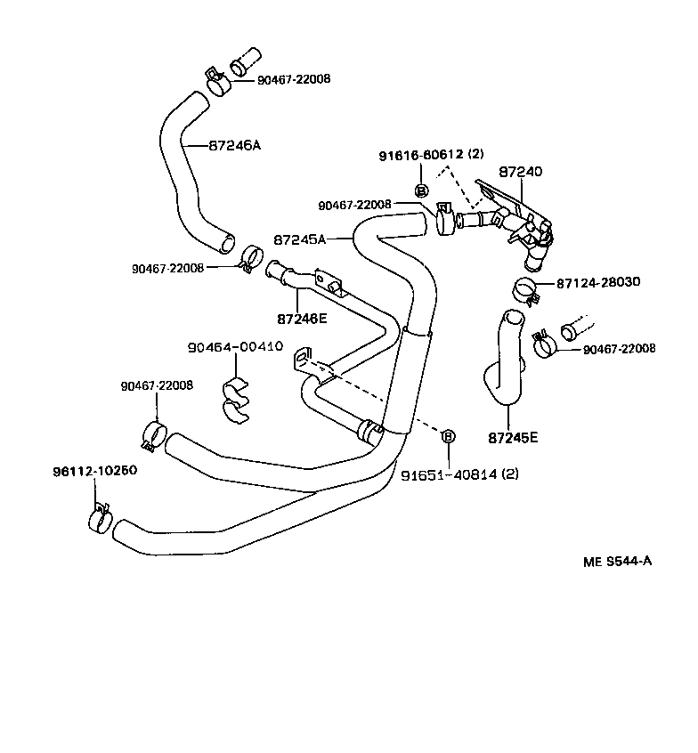 87209-30370 HOSE, HEATER WATER, OUTLET A product image