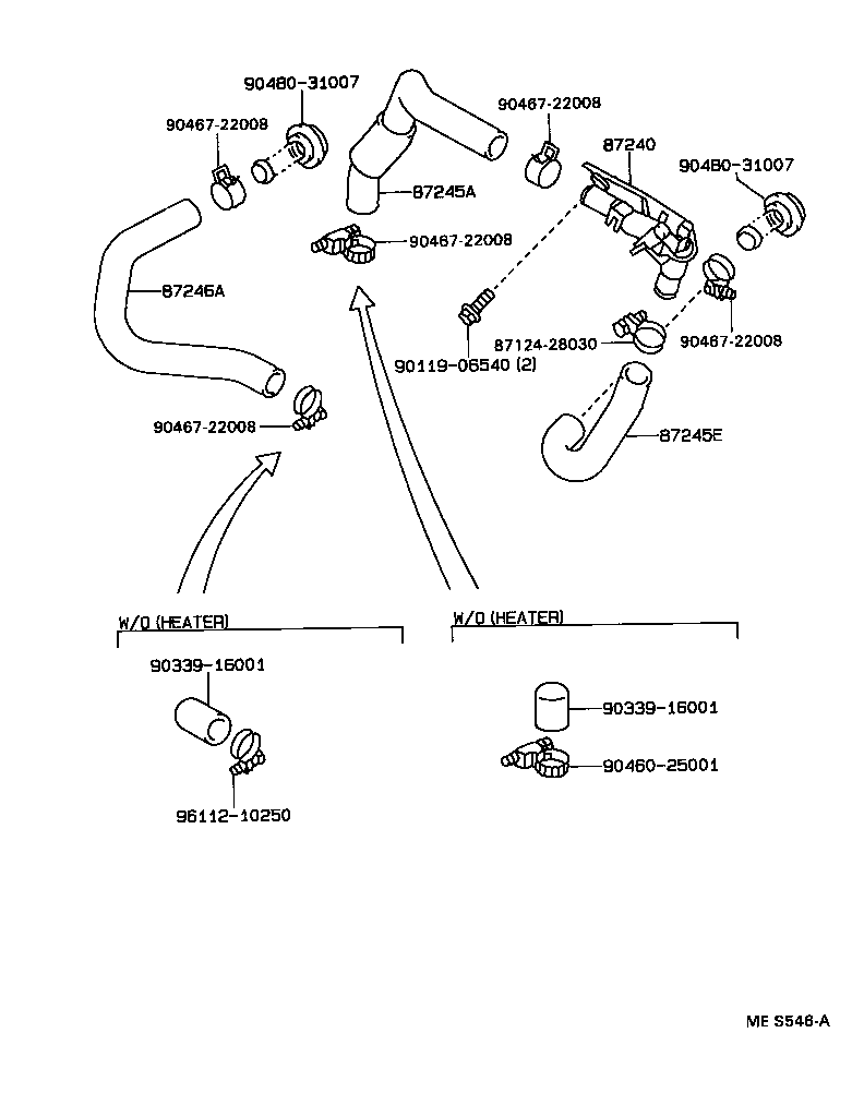 87209-30370 HOSE, HEATER WATER, OUTLET A product image