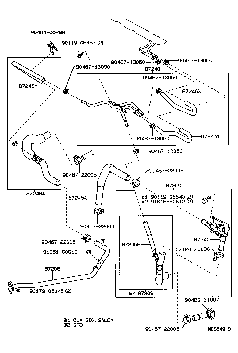 87245-3A251 HOSE, HEATER WATER, INLET A product image