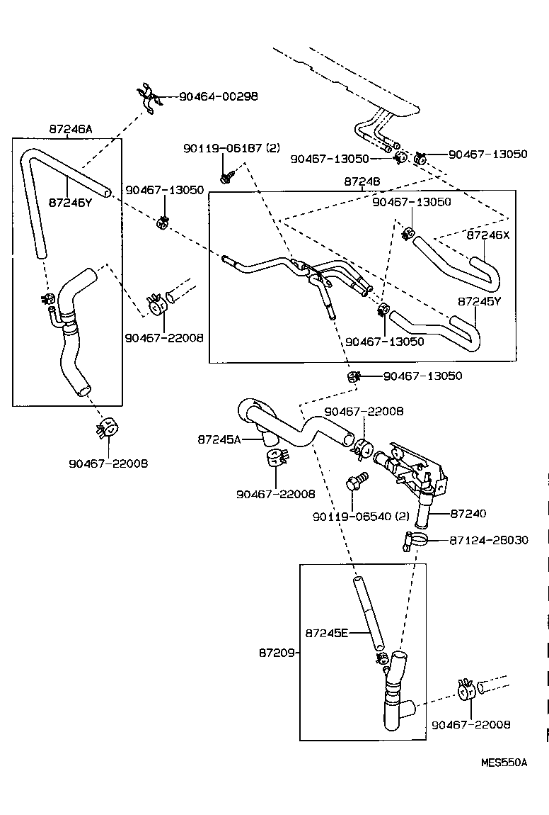 87209-30370 HOSE, HEATER WATER, OUTLET A product image