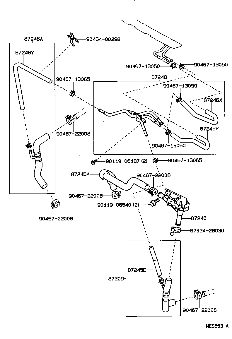 87240-30560 VALVE ASSY, HEATER WATER product image