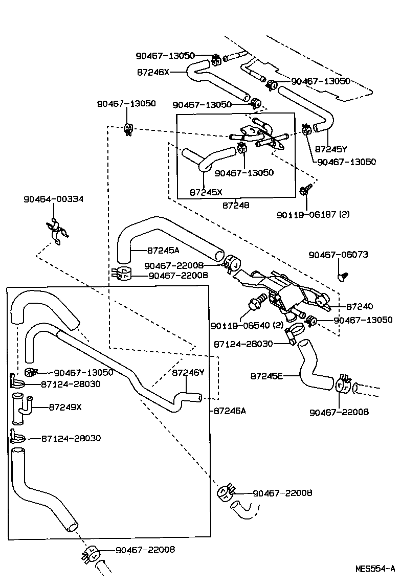 87240-30560 VALVE ASSY, HEATER WATER product image