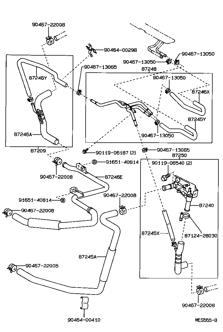 87240-30560 VALVE ASSY, HEATER WATER product image