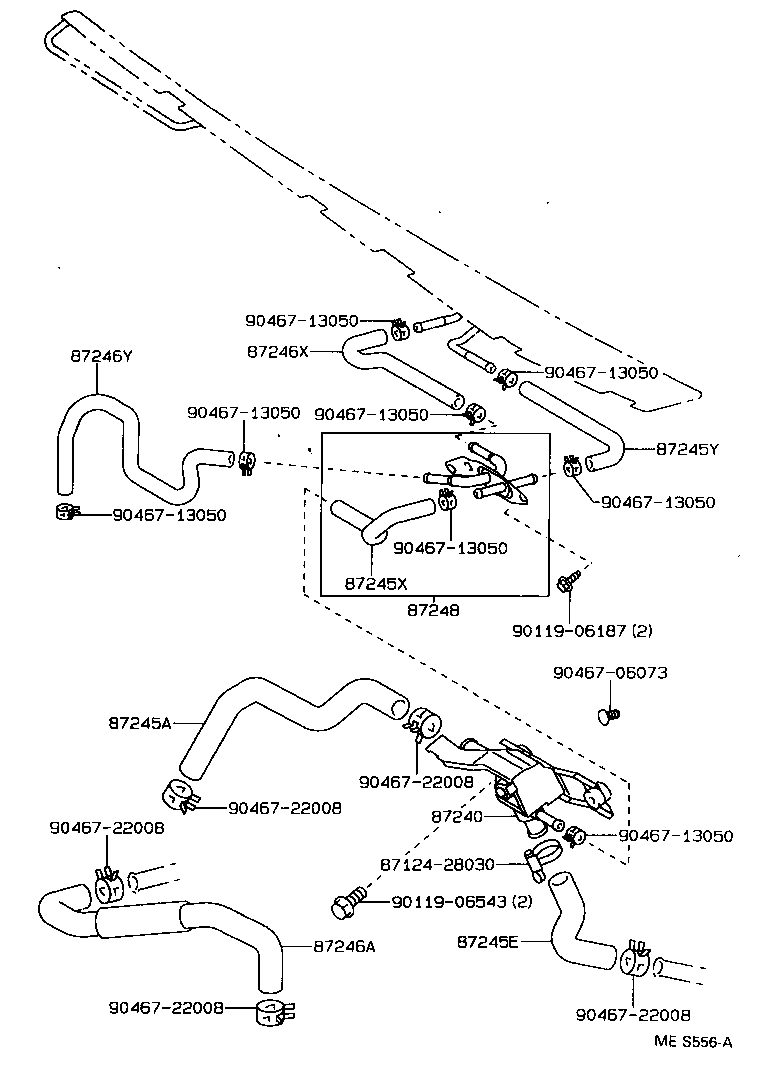 87240-30560 VALVE ASSY, HEATER WATER product image
