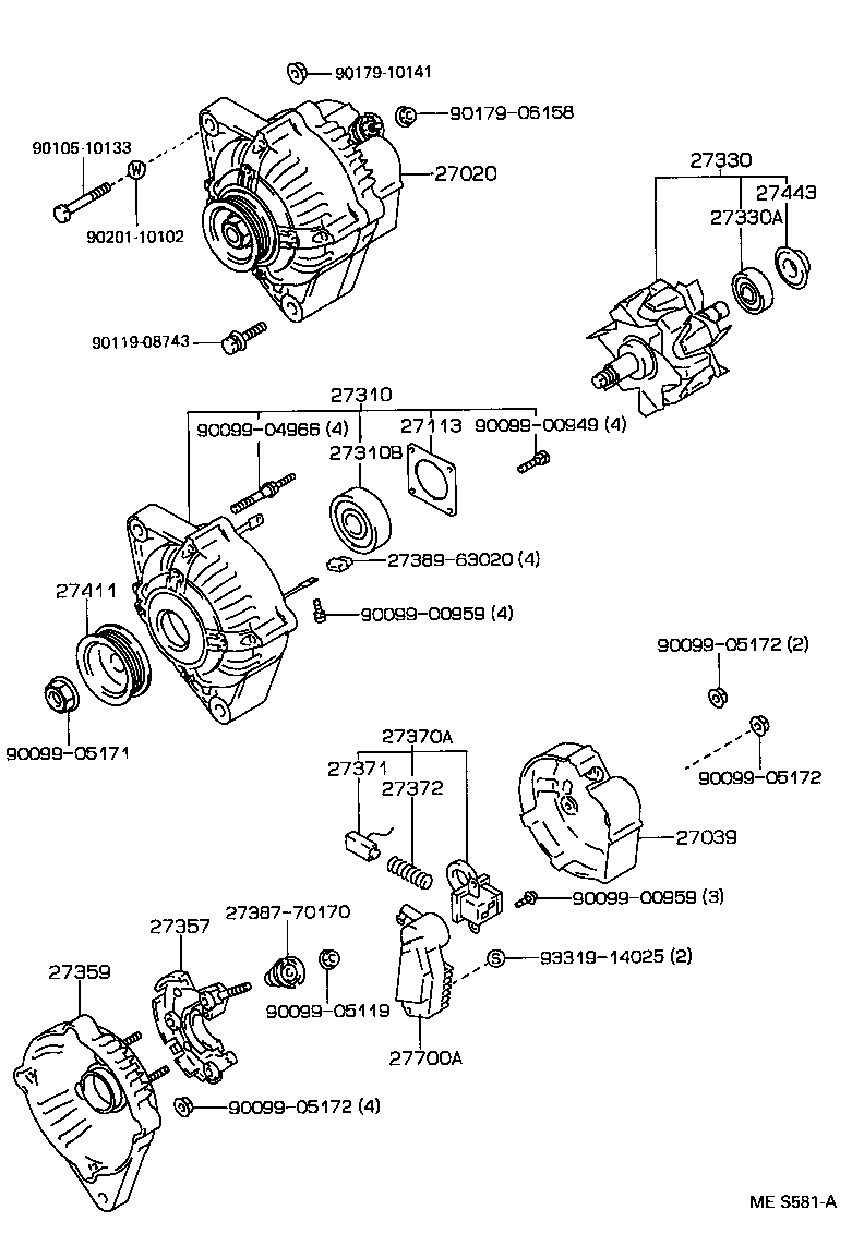 27060-46210 ALTERNATOR ASSY product image