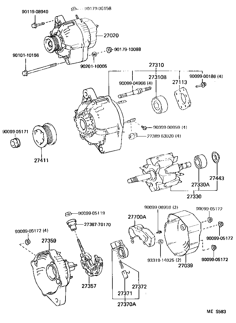 27060-70360 ALTERNATOR ASSY product image